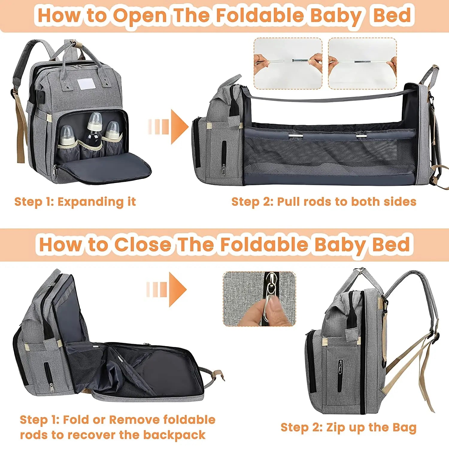 BubbaBliss™️ Travel Backpack-Crib